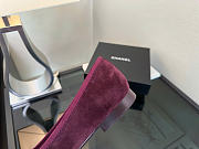 Kitlife Chanel Quilted Leather CC Logo Classic Cap Toe Ballet Flat Shoes Burgundy Suede & Patent Leather - 6