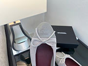 Kitlife Chanel Quilted Leather CC Logo Classic Cap Toe Ballet Flat Shoes Gray Suede & Patent Leather  - 5
