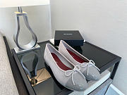 Kitlife Chanel Quilted Leather CC Logo Classic Cap Toe Ballet Flat Shoes Gray Suede & Patent Leather  - 2