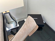 Kitlife Chanel Quilted Leather CC Logo Classic Cap Toe Ballet Flat Shoes Beige Suede & Patent Leather  - 5