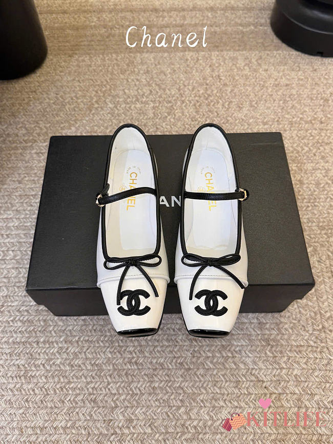 Kitlife Chanel Mary Janes Shoes White Leather  - 1