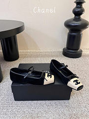 Kitlife Chanel Mary Janes Shoes Black Suede & Beige Leather - 5