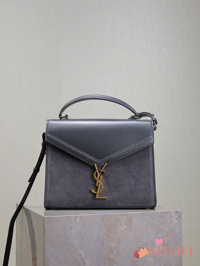 Kitlife Saint Laurent Cassandra Gray Suede Shoulder Bag 578000 24.5x20x11.5cm - 1