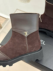 Kitlife Chanel Classic Double-C Rear-Zip Ankle Boots Dark Brown Suede - 6