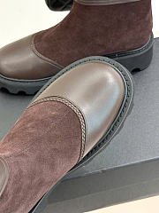 Kitlife Chanel Classic Double-C Rear-Zip Ankle Boots Dark Brown Suede - 3