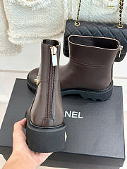 Kitlife Chanel Classic Double-C Rear-Zip Ankle Boots Dark Brown - 5