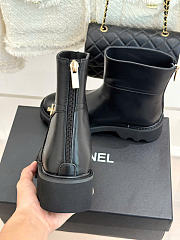 Kitlife Chanel Classic Double-C Rear-Zip Ankle Boots Black Leather - 3