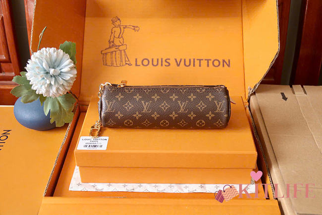 Kitlife Louis Vuitton Pochette Pencil Pouch Brown M28059 18x6.1x4.2cm - 1