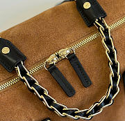 Kitlife Chanel Large Bowling Bag Brown Suede Calfskin 29x17x10cm - 4