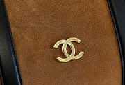 Kitlife Chanel Large Bowling Bag Brown Suede Calfskin 29x17x10cm - 2