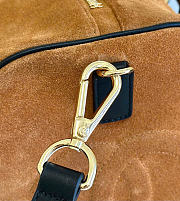 Kitlife Chanel Large Bowling Bag Brown Suede Calfskin 29x17x10cm - 3