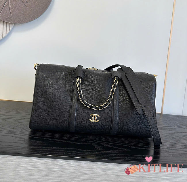 Kitlife Chanel Large Bowling Bag Brown Calfskin 29x17x10cm - 1