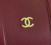 Kitlife Chanel Large Bowling Bag Burgundy Calfskin 29x17x10cm - 3