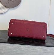 Kitlife Chanel Large Bowling Bag Burgundy Calfskin 29x17x10cm - 4