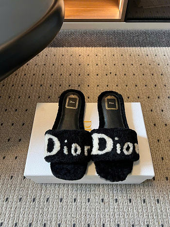 Kitlife Dior DiorAlps Dway Slide Black Sheepskin Shearling