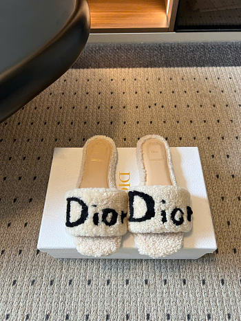 Kitlife Dior DiorAlps Dway Slide Off-White Sheepskin Shearling 