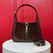 Kitlife Gucci Jackie 1961 Dark Brown Suede Shoulder Bag 820415  27.5x4x19cm - 1
