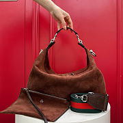 Kitlife Gucci Brera Medium Crossbody Bag Dark Brown Suede A006X0 33x27x15cm - 2