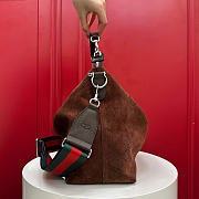 Kitlife Gucci Brera Medium Crossbody Bag Dark Brown Suede A006X0 33x27x15cm - 6