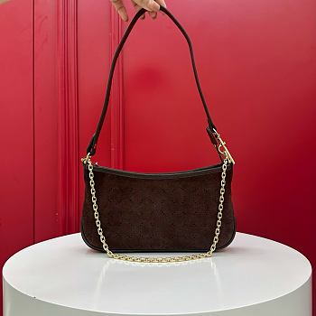 Kitlife Gucci Gossip Small Shoulder Bag Dark Brown Suede A0070U 21x11.5x3cm