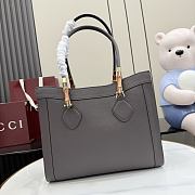 Kitlife Gucci Bamboo Tote Medium Bag Gray Leather A005YB  30.5×25×13cm - 1