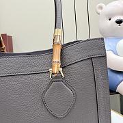 Kitlife Gucci Bamboo Tote Medium Bag Gray Leather A005YB  30.5×25×13cm - 6