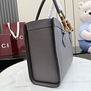 Kitlife Gucci Bamboo Tote Medium Bag Gray Leather A005YB  30.5×25×13cm - 5