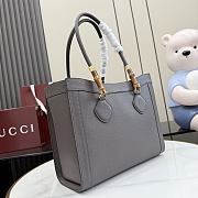 Kitlife Gucci Bamboo Tote Medium Bag Gray Leather A005YB  30.5×25×13cm - 4