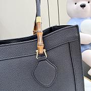 Kitlife Gucci Bamboo Tote Medium Bag Black Leather A005YB 30.5×25×13cm - 6