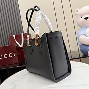 Kitlife Gucci Bamboo Tote Medium Bag Black Leather A005YB 30.5×25×13cm - 4