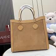 Kitlife Gucci Bamboo Tote Large Bag Dark Beige Soft Suede A0022V 44x36x16cm - 1