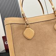 Kitlife Gucci Bamboo Tote Large Bag Dark Beige Soft Suede A0022V 44x36x16cm - 3