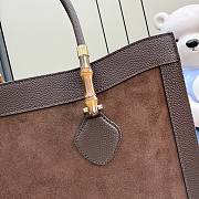 Kitlife Gucci Bamboo Tote Large Bag Dark Brown Soft Suede A0022V 44x36x16cm  - 5