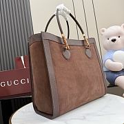 Kitlife Gucci Bamboo Tote Large Bag Dark Brown Soft Suede A0022V 44x36x16cm  - 4