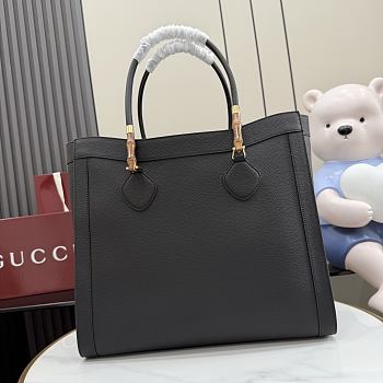 Kitlife Gucci Bamboo Tote Large Bag Black Leather A0022V 44x36x16cm  
