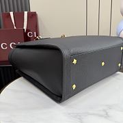Kitlife Gucci Bamboo Tote Large Bag Black Leather A0022V 44x36x16cm   - 6