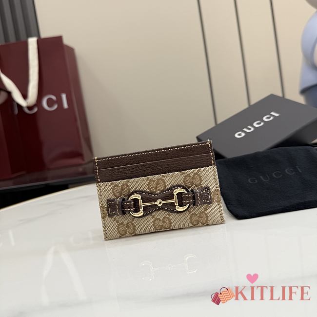 Kitlife Gucci Card Sase With Horsebit Beige A006YR 10x7cm - 1