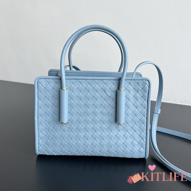 Kitlife Bottega Veneta Baby Barbara Tote Bag Blue A0062Z 21.5x15x12cm - 1