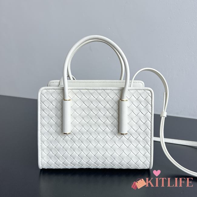 Kitlife Bottega Veneta Baby Barbara Tote Bag White A0062Z 21.5x15x12cm - 1