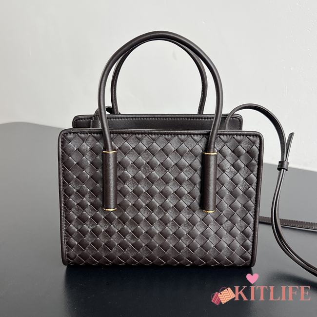 Kitlife Bottega Veneta Baby Barbara Tote Bag Dark Brown A0062Z 21.5x15x12cm  - 1