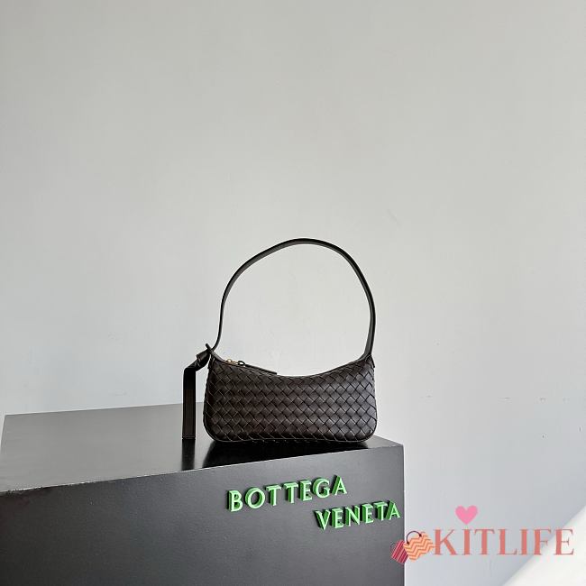 Kitlife Bottega Veneta Nodo Shoulder Bag Dark Brown 23x10x10cm  - 1