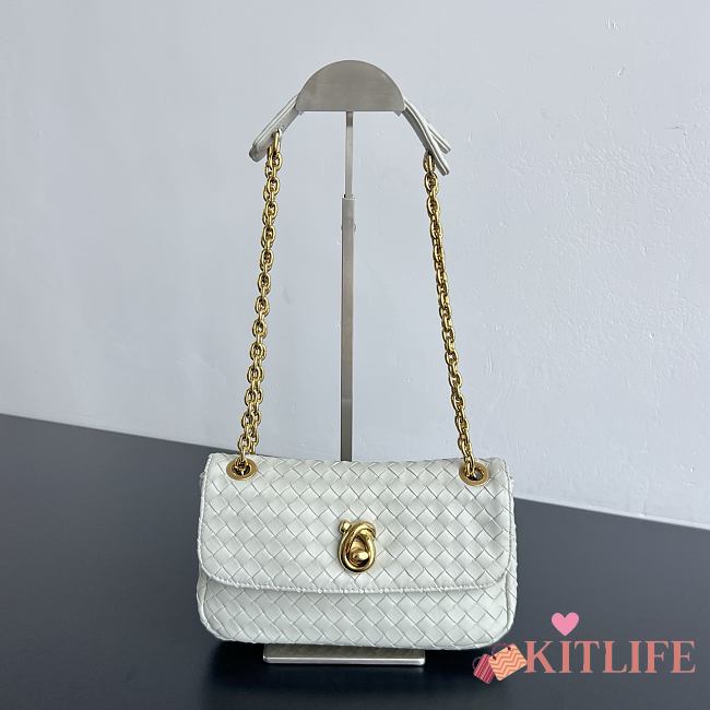 Kitlife Bottega Veneta Baby Madison Bag White 22.5x13x4.5cm - 1