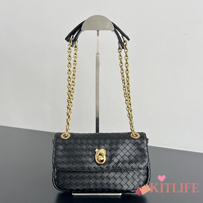Kitlife Bottega Veneta Baby Madison Bag Black 22.5x13x4.5cm  - 1