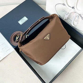 Kitlife Prada Chérie Re-Nylon Mini Bag Brown 1BC302 20x12x11cm