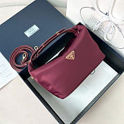 Kitlife Prada Chérie Re-Nylon Mini Bag Burgundy 1BC302 20x12x11cm - 1