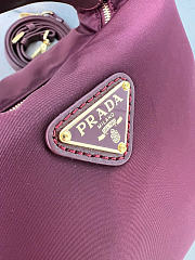 Kitlife Prada Chérie Re-Nylon Mini Bag Burgundy 1BC302 20x12x11cm - 3
