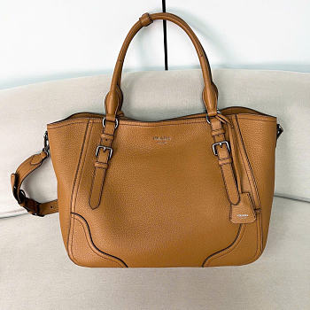 Kitlife Prada Large Leather Tote Bag Brown 1BG602 38x32x14cm