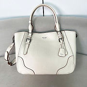 Kitlife Prada Large Leather Tote Bag White 1BG602 38x32x14cm - 1