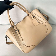 Kitlife Prada Large Leather Tote Bag Beige 1BG602 38x32x14cm - 4