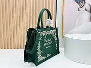 Kitlife Dior Medium Book Tote with Strap Green and Gold-Tone Book Cover Embroidery 36x27.5x16.5cm - 4